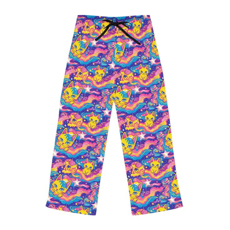 These cute trippy cat pajama bottoms for women, giving off a groovy vibe. These pants are perfect for lounging around the house or enjoying a movie night. Ideal for cat lovers and those who appreciate unique, funky designs. Great for gifts on birthdays, sleepovers, and holidays. Product features - 100% polyester jersey material for a bright and crisp print - Double needle stitching for durability and longevity - Adjustable drawstring waist for a perfect fit - All over print covering entire produ Colorful Lounge, Cat Pajama, Colourful Lounge, Trippy Cat, Bottoms For Women, Cat Pajamas, Womens Pajamas Pants, Funky Design, Sleep Shorts