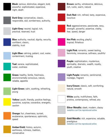 the color chart for different shades of paint