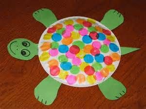 a paper plate with a turtle made out of gummy balls on top of it