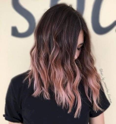 Pastel Pink Hair Ombre, Gold Ombre Hair, Hair Color Ideas For Brunettes Balayage, Rose Gold Hair Ombre, Short Balayage, Haircut Idea, Balayage Hairstyle, Pink Ombre Hair, Hair Fair