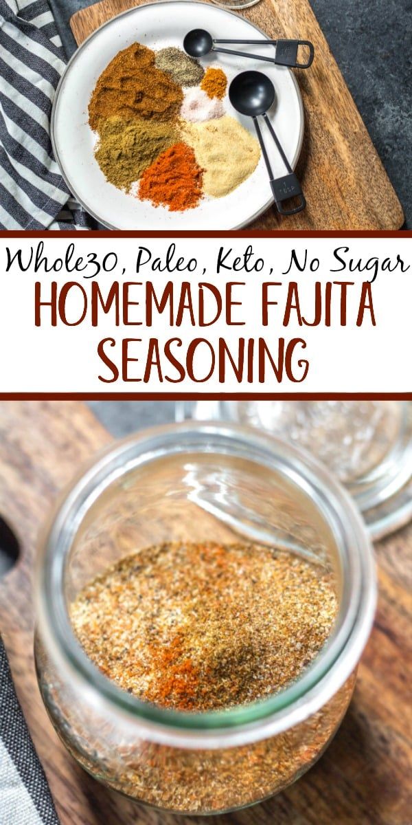 homemade fajita seasoning recipe in a glass jar