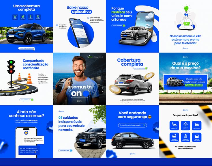 the website is designed to look like it has many different cars on it and features an image of a man holding a cell phone