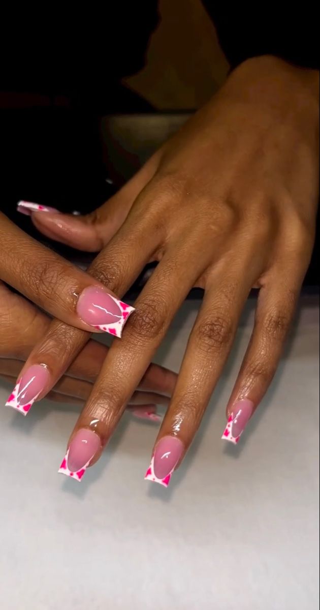 Pink And White Frenchies Nails, Acrylic Nails Very Short, White Frenchies Nails, Nails Very Short, Frenchies Nails, White Frenchies, Pink Tip Nails, Black White Nails, Short French