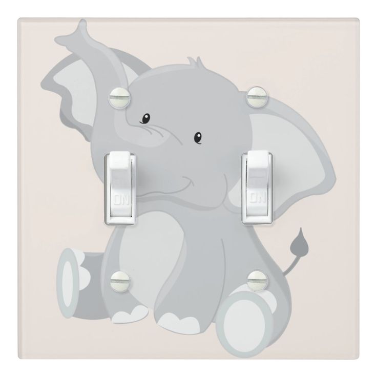 an elephant is sitting on the light switch