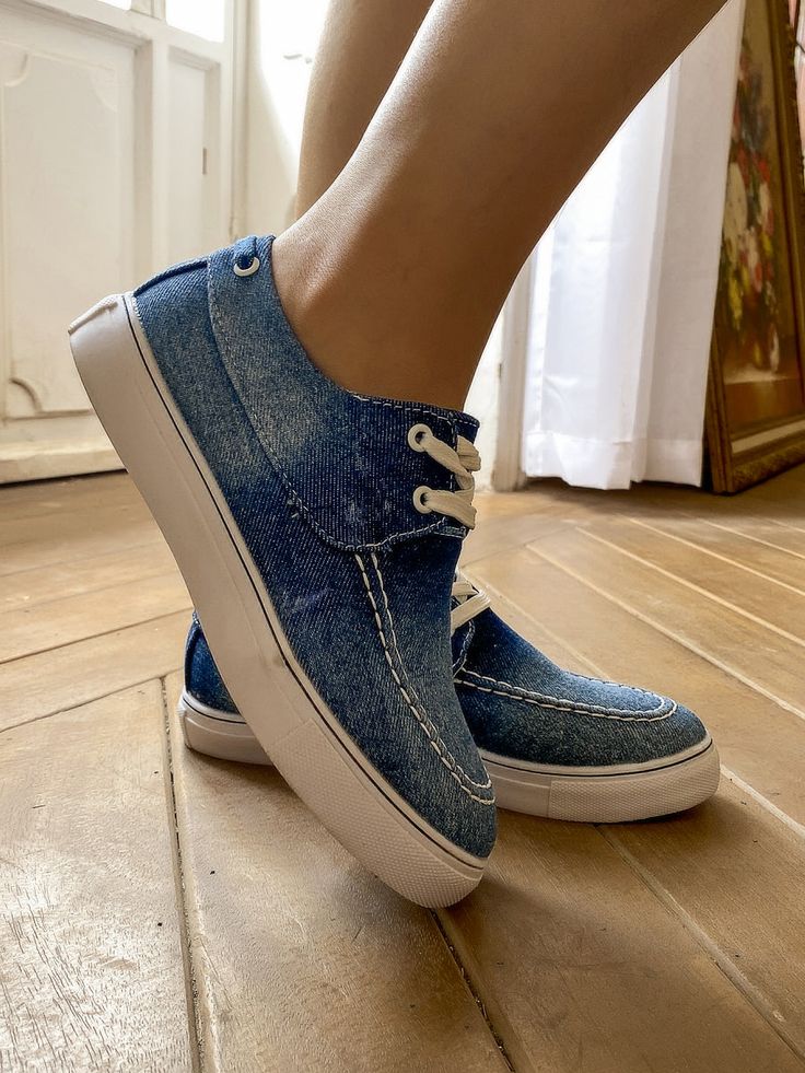 Your feet will love the way they feel in these sneakers made from breathable denim. Lace them up with a pair of our sporty joggers or a flowy dress. 1" heel Lace-up Canvas upper Man-made lining Man-made footbed Rubber sole Casual Blue Denim Canvas Shoes, Casual Denim Lace-up Sneakers, Lace-up Denim Sneakers With Rubber Sole, Blue Lace-up Canvas Sneakers, Denim Blue Lace-up Canvas Sneakers, Denim Sneakers, Denim And Diamonds, Reindeer Headband, Shoe Lace