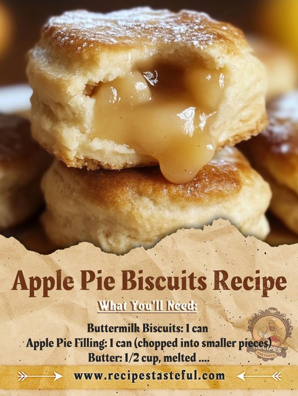 an advertisement for apple pie biscuits recipe