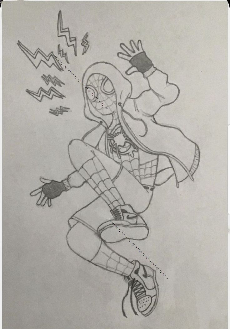 a drawing of a spider - man jumping in the air