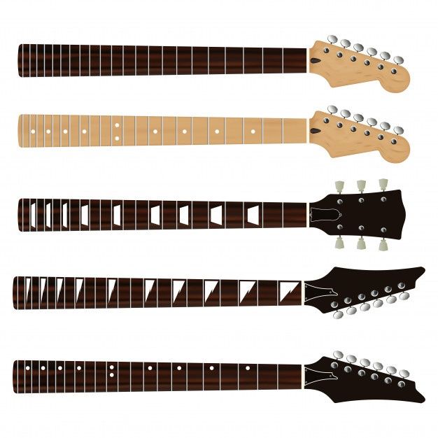 four different types of guitar heads