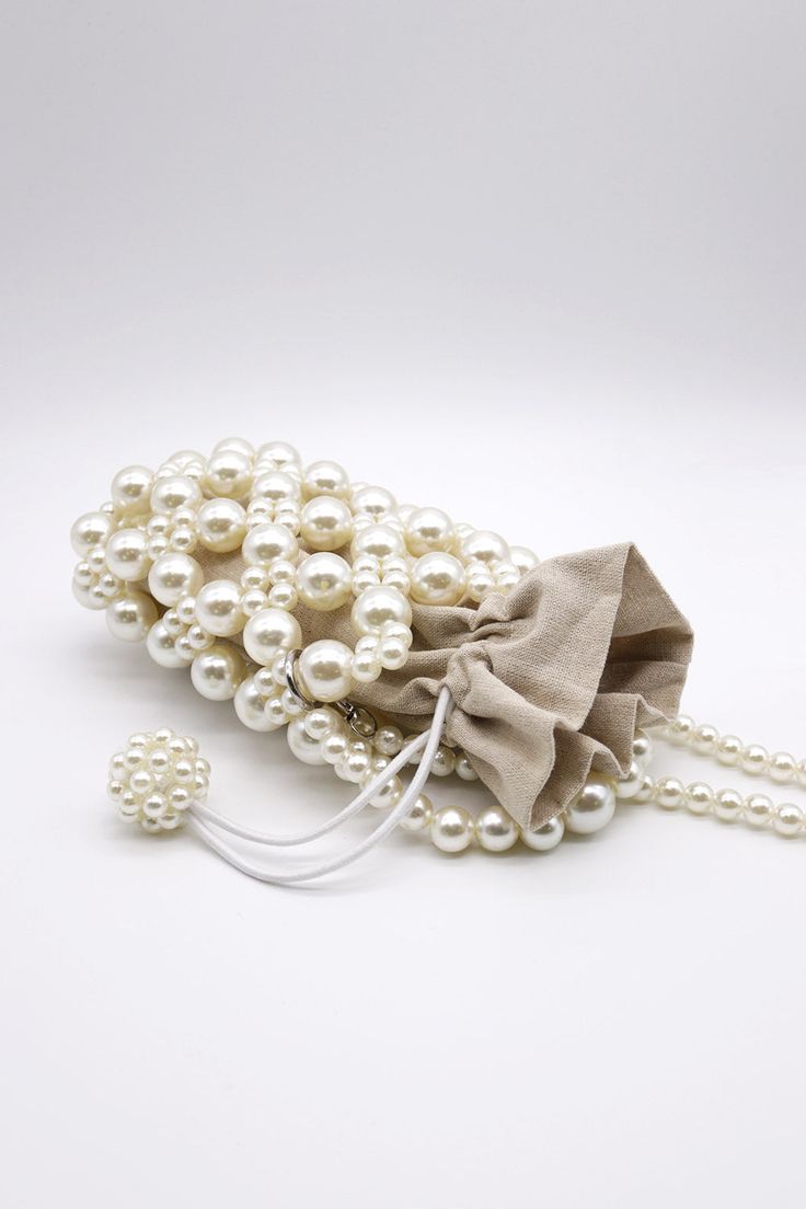 Faux Pearl Beaded Crossbody Bag This product has been hand-picked by Storets' stylists. Beaded Crossbody Bag, Wedding Purse, Beaded Bags, Pearl Beads, Faux Pearl, Purses And Handbags, Clutch Bag, Crossbody Bag, Stud Earrings