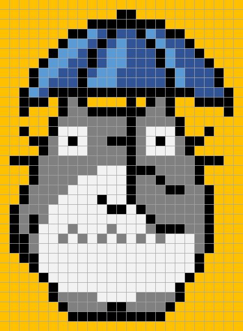 an image of a pixellated face on a yellow background