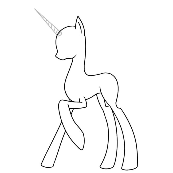 an outline of a unicorn sitting on its hind legs