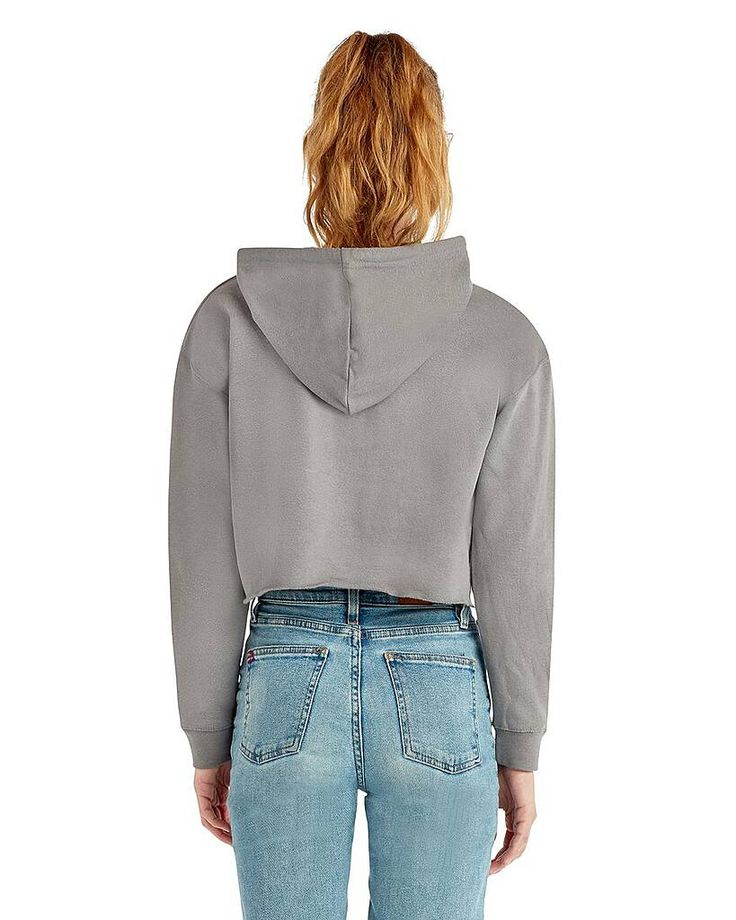 Ladies' Crop Hooded Sweatshirt - STORM - M | Lane Seven Women's Crop Hooded Sweatshirt in Storm Size Medium | Ringspun Cotton Trendy Cotton Top With Drawstring Hood, Trendy Hooded Cotton Tops, Trendy Cotton Hooded Top, Trendy Soft-washed Cotton Hoodie, Trendy Heather Grey Cotton Hoodie, Gray Hooded Cotton Tops, Trendy Gray Cotton Hoodie, Gray Cotton Trendy Hoodie, Spring Heather Grey Cotton Hoodie