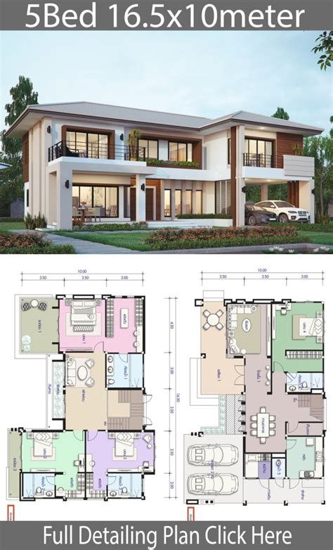 two story house plan with floor plans and measurements for each room in the same area