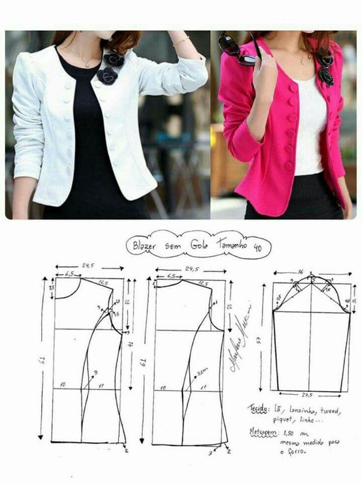 a woman's jacket and top sewing pattern with instructions to make it look like she is