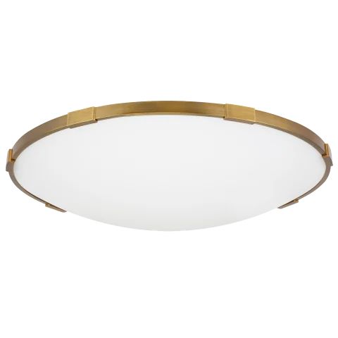 an image of a ceiling light that is in the shape of a circular fixture with gold trim