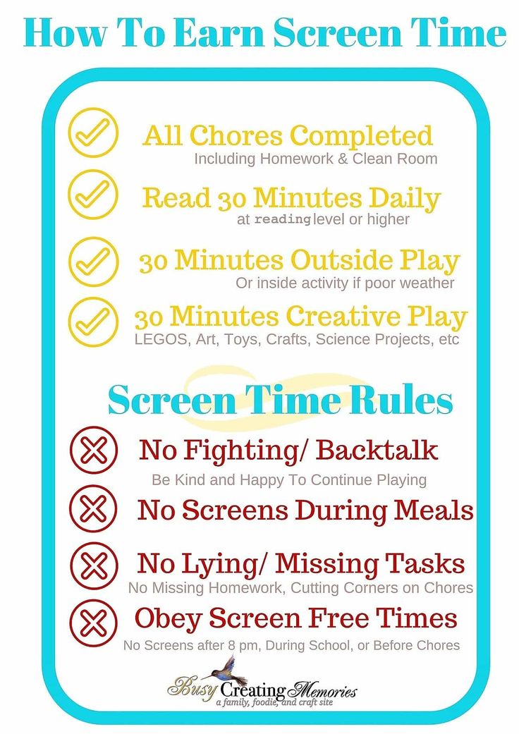 a poster with instructions to learn how to earn screen time on the computer or tablet