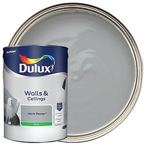 dulux white matt embossed wall and ceiling paint, 2 5l can