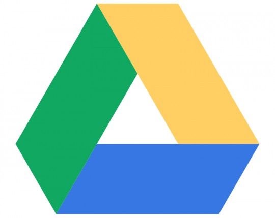 the google logo is shown in green, yellow and blue with an arrow on it