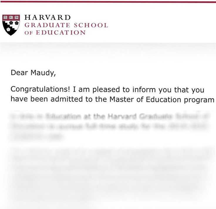 a letter from the harvard graduate school of education requesting that they have been appointed to master of education program