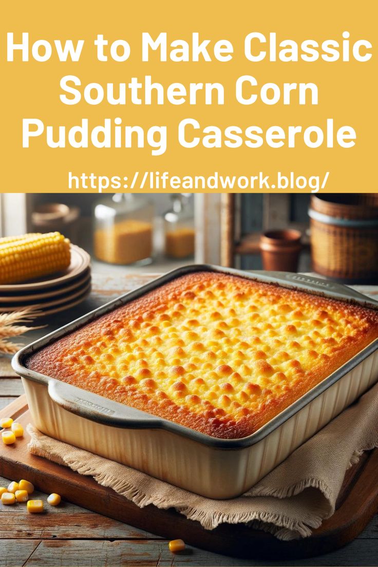 How to Make Classic Southern Corn Pudding Casserole Stk Corn Pudding Recipe, Ruth Chris Corn Pudding, Creamed Corn Pudding, Corn Pudding With Fresh Corn, Corn Dressing Casserole, Old Thanksgiving Recipes, Thanksgiving Corn Pudding, Southern Corn Pudding Recipe, Cornbread Casserole From Scratch