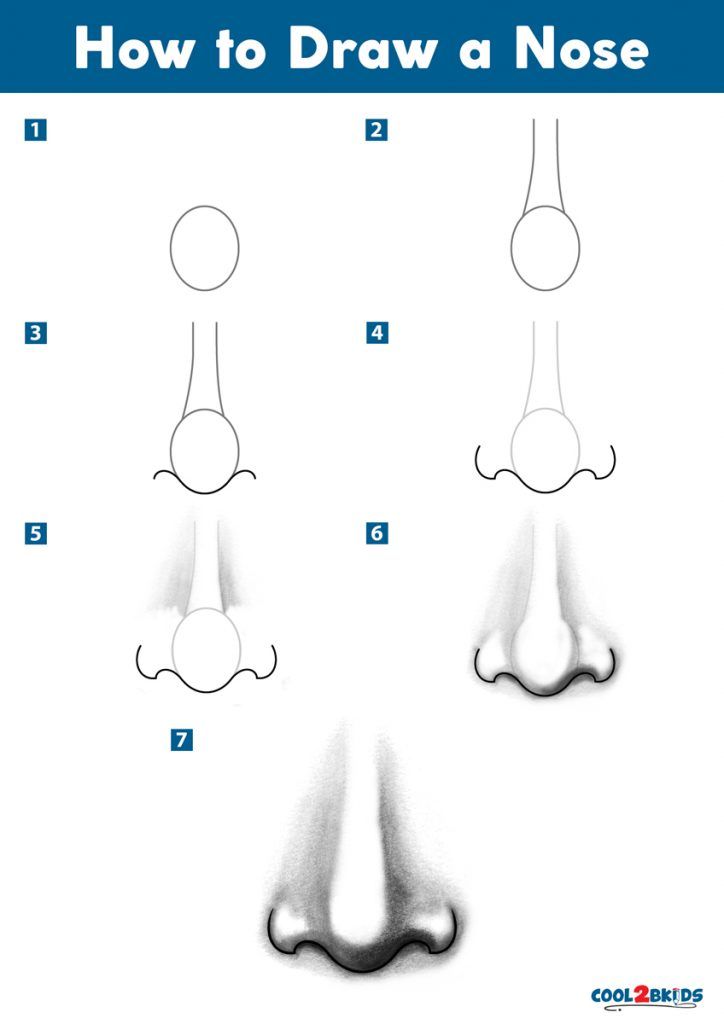 how to draw a nose step by step drawing instructions for children and adults with pictures