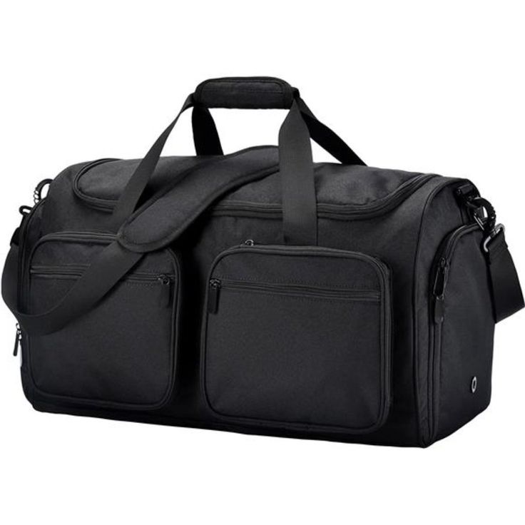 Travel & Gym Essentials - Size: 22 X 10 X 12 Inch. This Is A 50l Extra Large Capacity Bag. Holds Everything You Need. Waterproof And Scratch Resistant Cloth - You'll Love The Waterproof Material, It Will Keep You Out Of A Lot Of Trouble And Is Perfect For Field Trips. Separate Shoe Compartment - Holds Extra Large Size Shoes Of All Types, Including High Heels, Sneakers, Leather Shoes, Flip Flops And More. Multifunctional - With 8 Pockets And 2 Mug Pockets, Professional Shockproof Straps And Buck Black Weekender Bag With Luggage Sleeve For Outdoor, Black Gym Bag For Travel, Sporty Black Shoulder Bag For Overnight Trips, Black Rectangular Travel Bag With Pockets, Black Large Capacity Travel Accessories For Outdoor, Practical Black Travel Bag With Pockets, Functional Black Duffle Bag With Pockets, Large Capacity Black Luggage For Outdoor, Large Capacity Black Luggage For Outdoor Activities