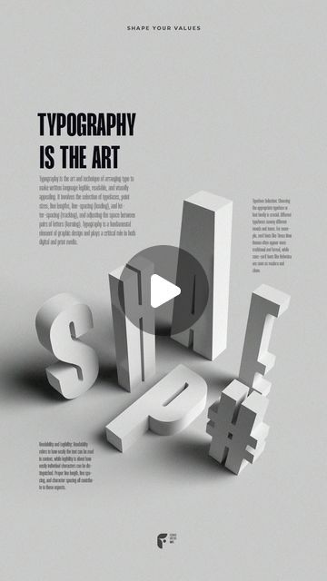 the typograph is the art poster with different letters and numbers in grey tones