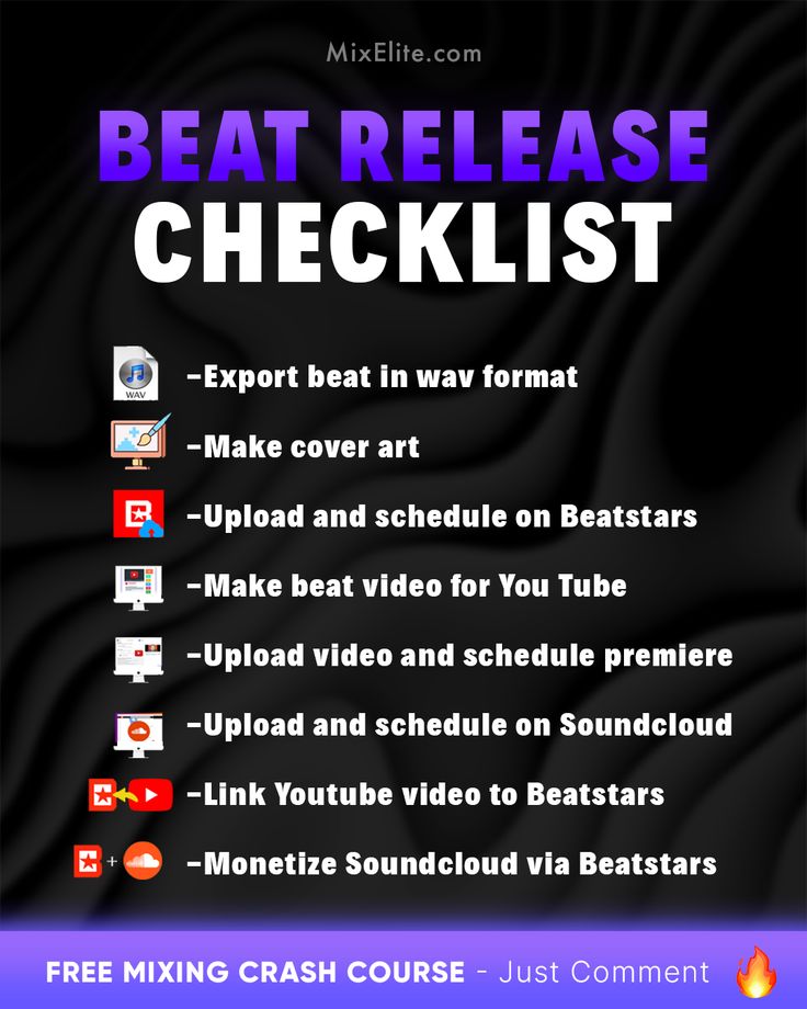 the beat release checklist for mixing music