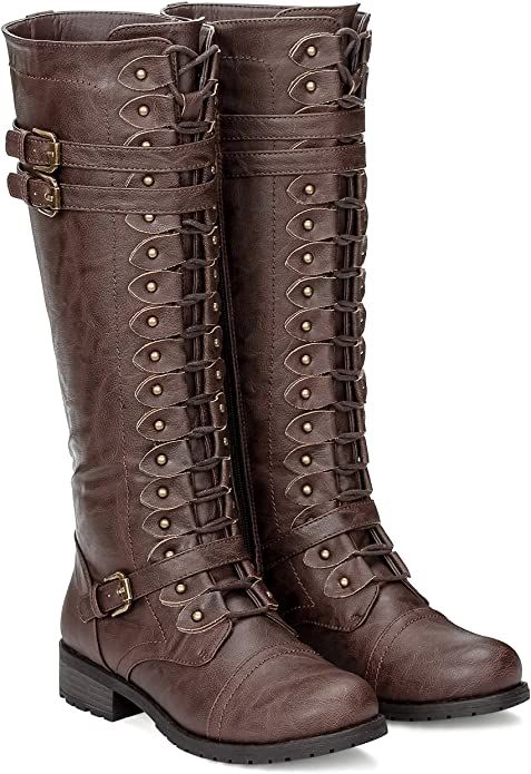 Knee High Fitted Boots, Medieval Boots Women, Dnd Boots, Fantasy Boots, Knee High Lace Up Boots, Combat Boots Brown, Brown Lace Up Boots, Medieval Boots, Pirate Boots