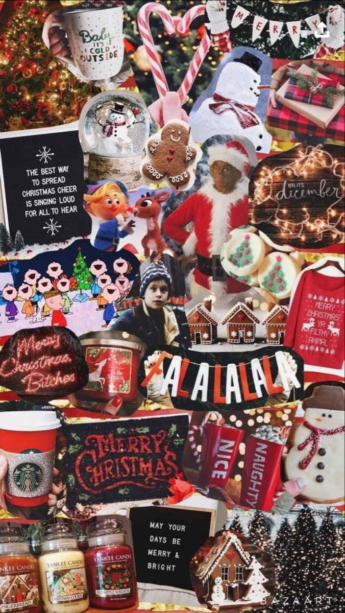 many christmas items are displayed on a table