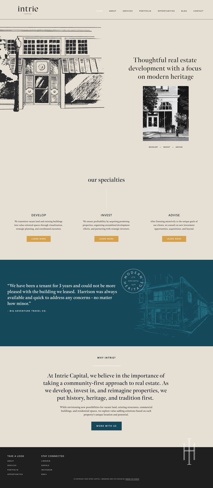 the website design for an architectural firm