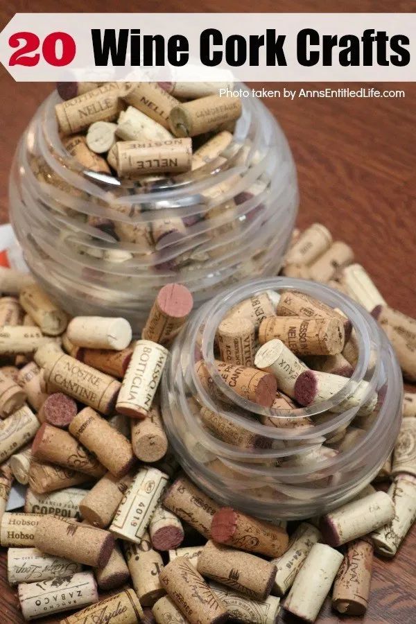 some wine corks sitting on top of a wooden table