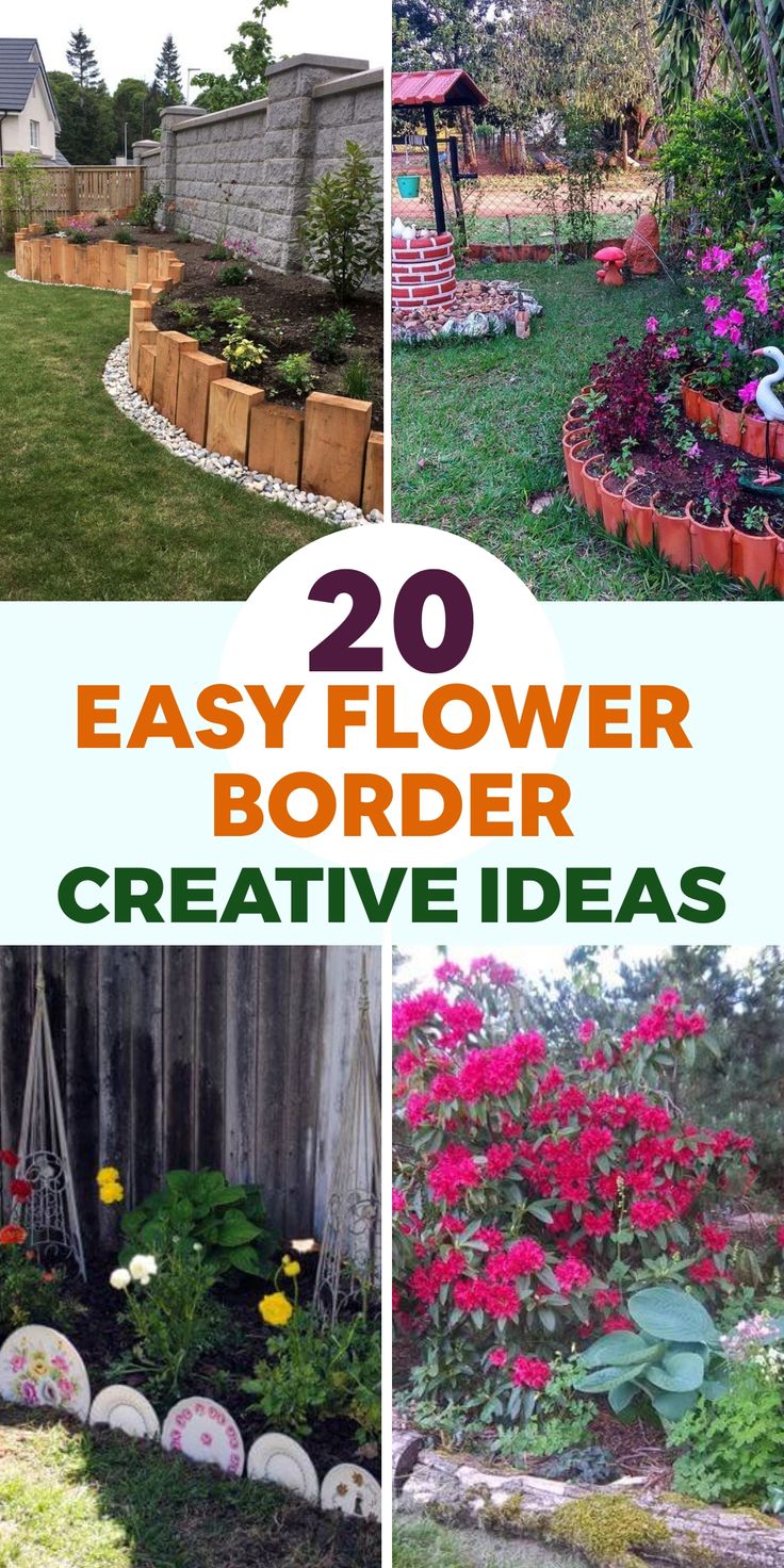 20 easy flower border creative ideas to make it look like they are in the garden