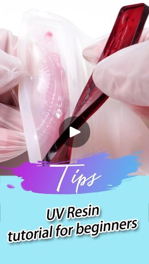 a person in white gloves holding a red object with the words tips iv resinin for beginners