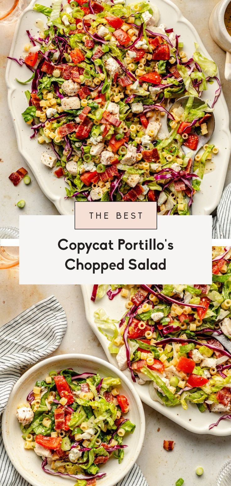 the best copycatt tortilla's chopped salad is on this plate