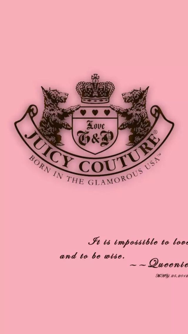 a pink background with the words juicy couture on it