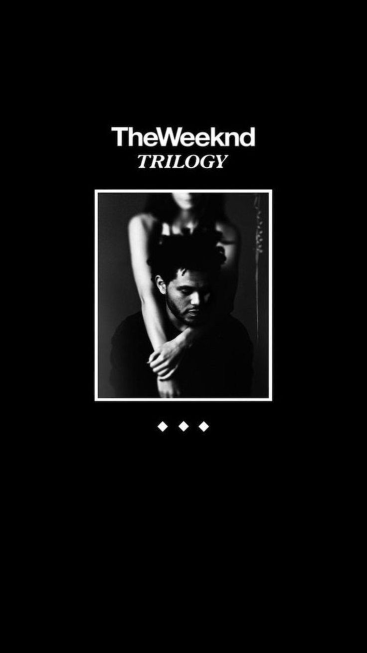 the weeknd triology album cover with a black background and white text on it