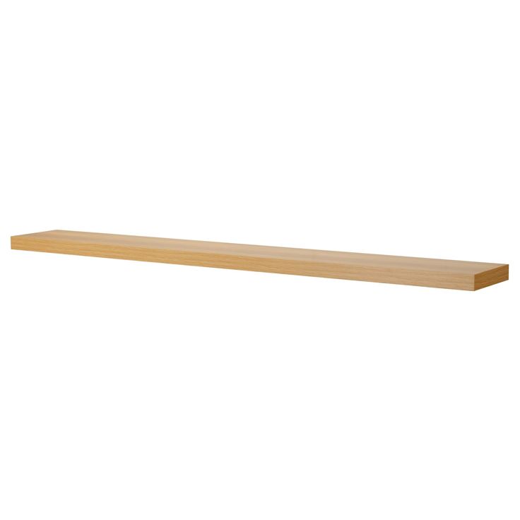 a wooden shelf on a white background