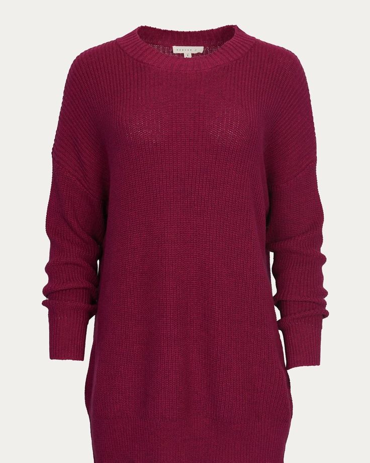 Stay warm and stylish in this versatile and effortlessly cool knitwear staple. Wear it alone or layered, it's the perfect sweater for the season and you'll wish you had it in every color. A versatile design that will effortlessly rotate into your essentials edit. Made from cotton, it is rib-knitted to a relaxed fit enhanced by dropped shoulders with a classic round neckline. Layer yours over slim pants to balance the oversized fit. Care: Hand wash cold, lay flat to dryStandard Clothing Sizi Bestto Ribbed-Knit Cotton Sweater in Plum | Plum | Materials & Care Instructions: ['100% Cotton', 'Imported'] Perfect Sweater, Slim Pants, Knit Cotton, Cotton Sweater, Stay Warm, Lay Flat, Round Neckline, Rib Knit, Plum