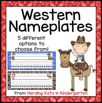 the western nameplates for children to use in their writing and spelling practice book