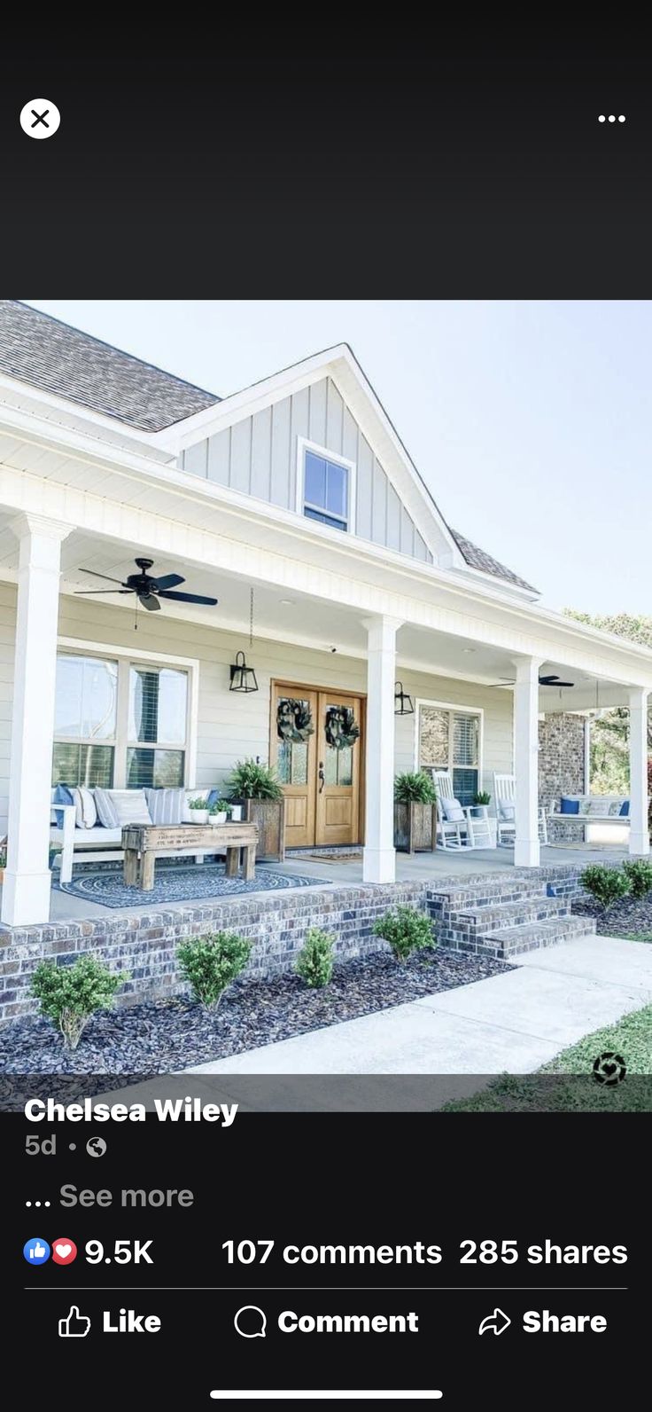 an instagram photo of a house with the caption facebook on it's screen