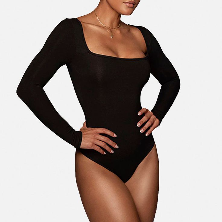 Super skin-friendly. stretchy for comfort. Snap closure Square neck bodysuit with a square neckline. Prefect to wear with shorts. jeans. pants. skirts. high heels. boots and etc. Make you sexy. fashionable. elegant. This square neck bodysuit for women match with for any occasion. Lantern Sleeve Sweater, Pants Skirts, Sports Bra And Leggings, Square Neck Bodysuit, Long Sleeve Design, High Heels Boots, Corset Mini Dress, Long Sleeve Sweater Dress, Ribbed Knit Sweater