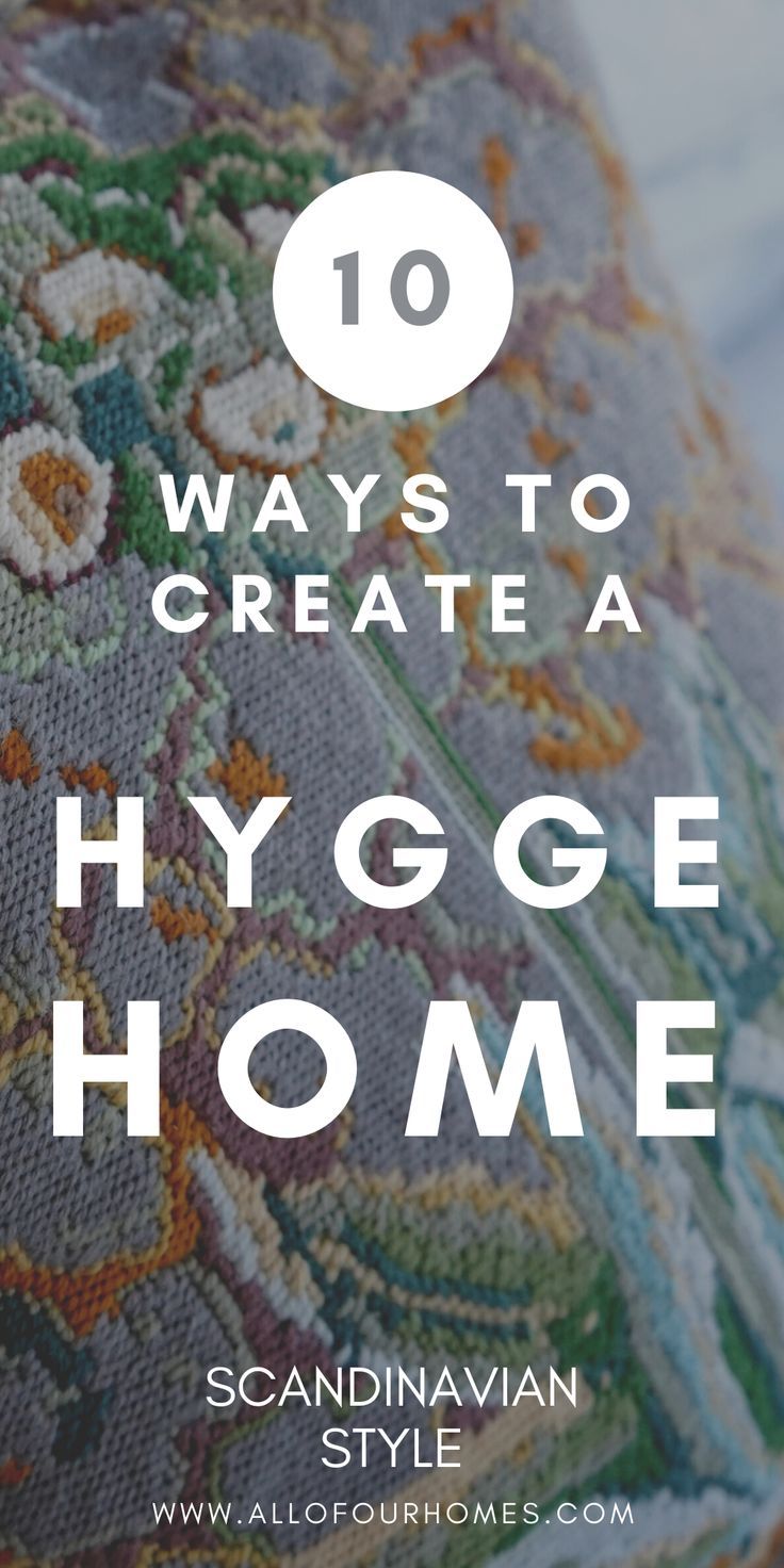 the words 10 ways to create a hygge home