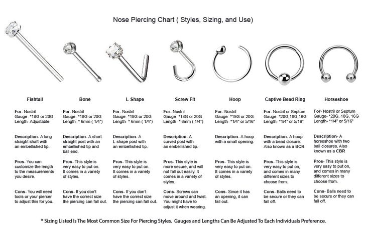 the different types of nose piercings and how to use them for each type of piercing