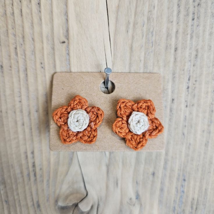 Handmade Crochet Flower Small Post Earrings. Material: Mercerized Cotton Thread For More Details Look At The Photographs. Work Done Entirely By Hand By Me. Pet And Smoke Free Home. Fast Shipping In One Day Thanks For Appreciating My Work. Available In More Colors And Models. Orange Bohemian Flower Earrings For Gift, Bohemian Orange Flower Earrings For Gift, Handmade Orange Flower-shaped Jewelry, Handmade Orange Flower Earrings, Orange Flower-shaped Adjustable Earrings, Handmade Orange Flower Shaped Earrings, Orange Flower Earrings, Gold Feather Earrings, Yellow Quartz