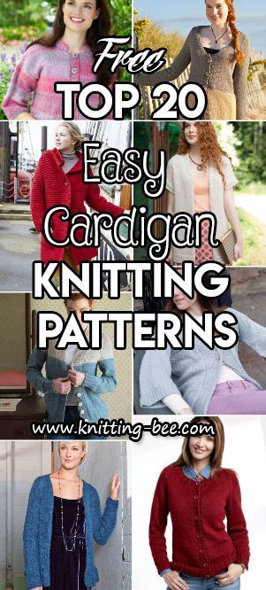 the top 20 easy crochet cardigan knitting patterns for women and girls in sizes ranging from small to large