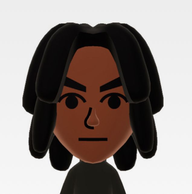 an animated image of a person with black hair