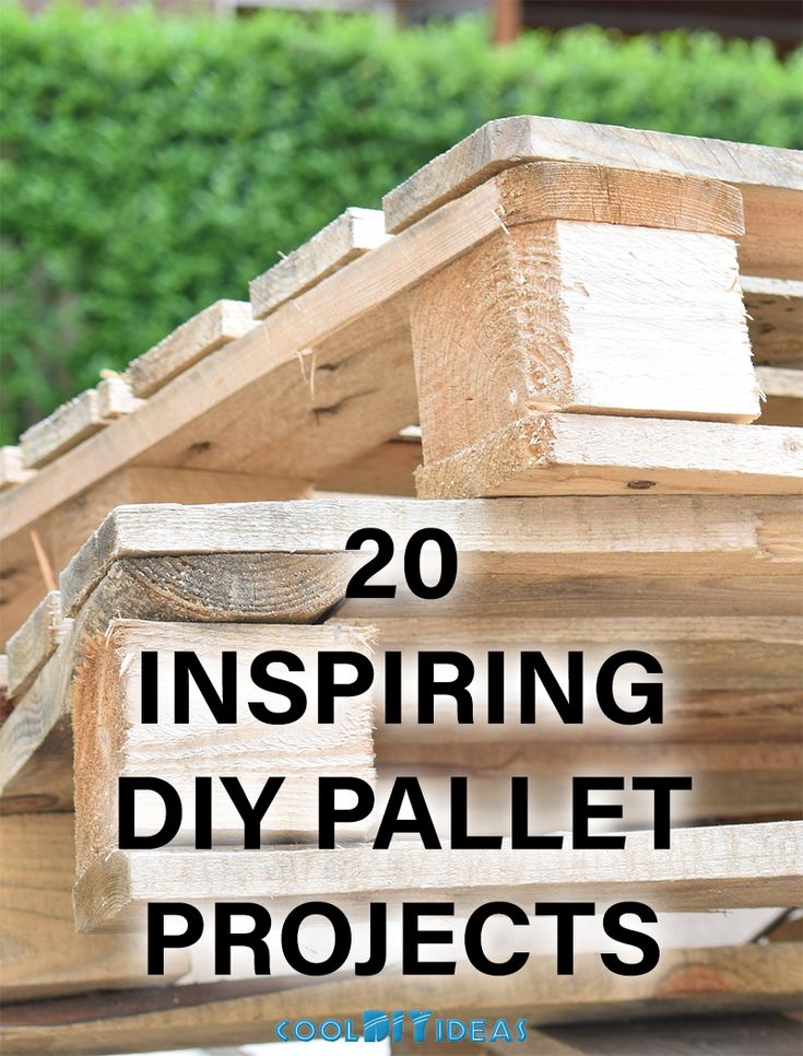 some wooden pallets stacked on top of each other with text overlay reading 20 inspiring diy pallet projects