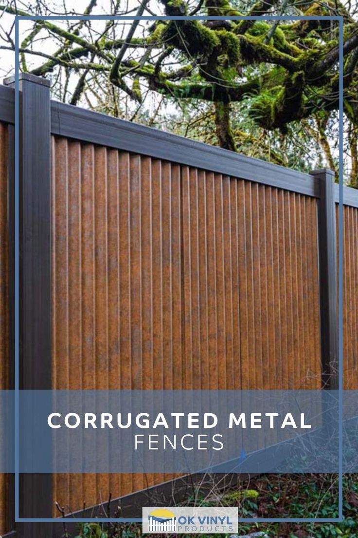 NA Corrugated Tin Fence, Welded Fence Ideas, Metal Fence Panels Ideas, Corrugated Metal Fence Ideas, Metal Panel Fence Ideas, Outdoor Fencing Ideas, Pvc Fencing Ideas, Painting Corrugated Metal, Modern Fencing Ideas