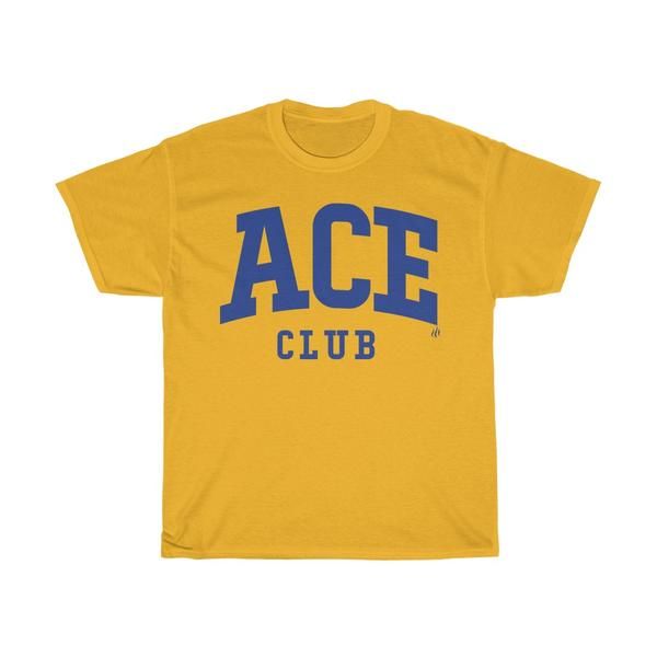 ACE Club tee, sgrho Black Fitness, White Caps, Boyfriend Tee, Style T Shirt, Jeans Fit, Heavy Cotton, Cotton Tee, Light Colors, Lounge Wear